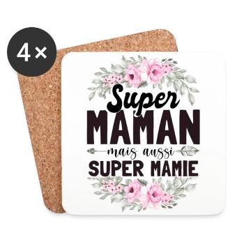 Maman Mais Aussi Mamie - Dessous de verre (lot de 4) - blanc - Devant