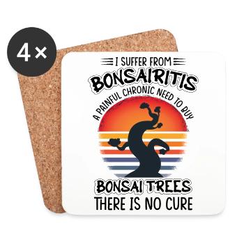 Funny Plants Bonsai Tree - Coasters (set of 4) - white - Front