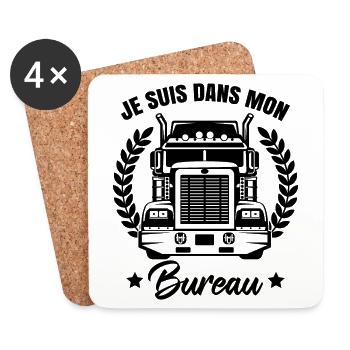 Routier Chauffeur De Camion Camionneur - Dessous de verre (lot de 4) - blanc - Devant