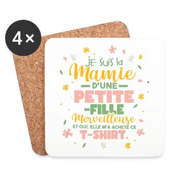 Mamie D'Une Petite-Fille - Dessous de verre (lot de 4) - blanc - Devant