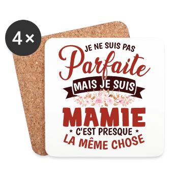Je Suis Mamie - Dessous de verre (lot de 4) - blanc - Devant