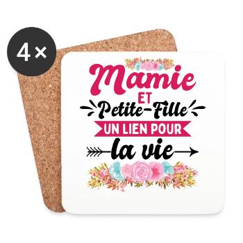 Mamie Et Petite-Fille - Dessous de verre (lot de 4) - blanc - Devant