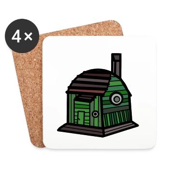 Garden house cottage house living build property - Coasters (set of 4) - white - Front