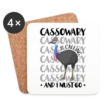 Cassowary Is Calling And I Must Go - Untersetzer (4er-Set) - Weiß - Vorne