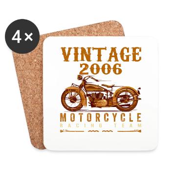 Legenden wurden 2006 geboren und fahren Motorrad - Untersetzer (4er-Set) - Weiß - Vorne