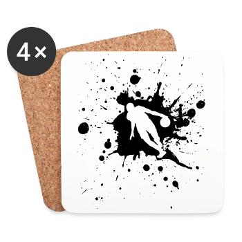 Basketball Dribble Man Black - Coasters (set of 4) - white - Front