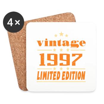 1997 Vintage Retro Birthday Bday Gift 1997 - Dessous de verre (lot de 4) - blanc - Devant