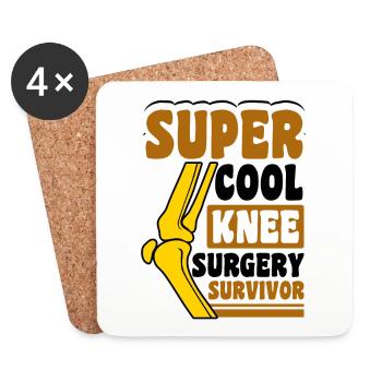 Super Cool Knee Surgery Survivor - Untersetzer (4er-Set) - Weiß - Vorne