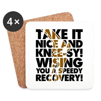 Take it nice and Knee-Sy - Untersetzer (4er-Set) - Weiß - Vorne