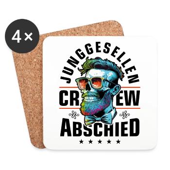 jga crew junggesellenabschied party - Untersetzer (4er-Set) - Weiß - Vorne