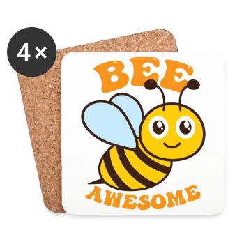 Bee Awesome - Coasters (set of 4) - white - Front