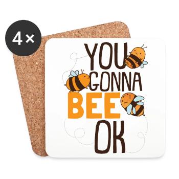Biene Kinder Hummel Honigbiene - Untersetzer (4er-Set) - Weiß - Vorne