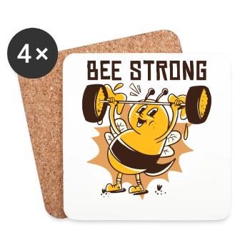 Bee Strong - Coasters (set of 4) - white - Front