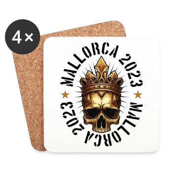 Majorque 2023 Crâne - Dessous de verre (lot de 4) - blanc - Devant