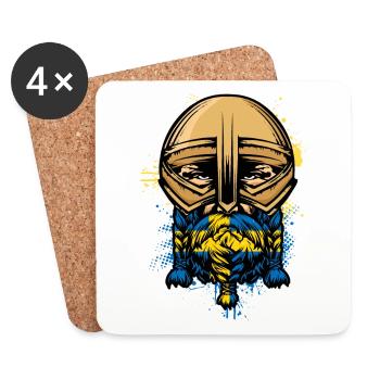 Schwedisch Wikinger Geschenk Männer Schweden - Untersetzer (4er-Set) - Weiß - Vorne