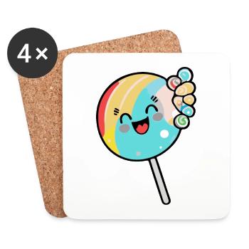 Lollipop Comic - Coasters (set of 4) - white - Front