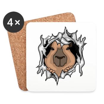 Capybara Kids Gift Cute Capybara - Coasters (set of 4) - white - Front