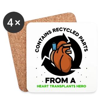 Contains recycled parts from a heart transplants - Untersetzer (4er-Set) - Weiß - Vorne