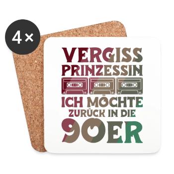 Ich möchte zurück in die 90er - Untersetzer (4er-Set) - Weiß - Vorne