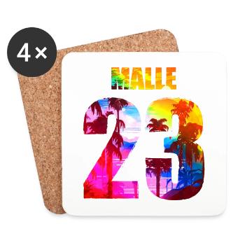 Malle 23 Mallorca 2023 - Untersetzer (4er-Set) - Weiß - Vorne