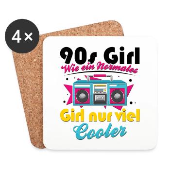 90s Girl Wie ein normales Girl - Untersetzer (4er-Set) - Weiß - Vorne