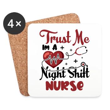 Trust me im a Night Shift Nurse - Untersetzer (4er-Set) - Weiß - Vorne