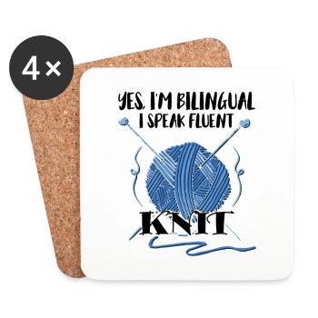 Yes, I'm bilingual. I speak fluent knit - Untersetzer (4er-Set) - Weiß - Vorne