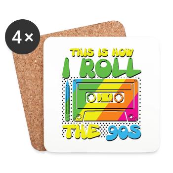 This is how i roll the 90s - Untersetzer (4er-Set) - Weiß - Vorne