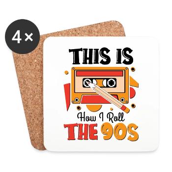 This is how i roll the 90s - Untersetzer (4er-Set) - Weiß - Vorne
