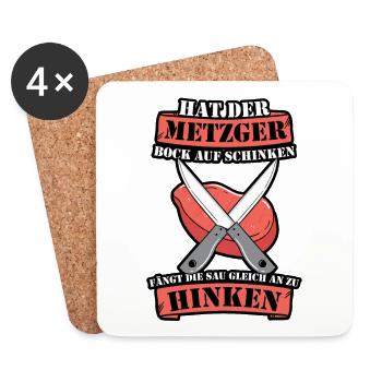 Hat der Metzger Bock auf Schinken Fleischer - Untersetzer (4er-Set) - Weiß - Vorne