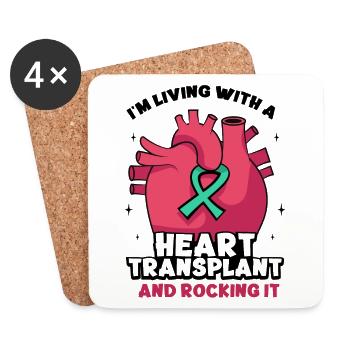 I'm Living With A heart Transplant And Rocking It - Untersetzer (4er-Set) - Weiß - Vorne