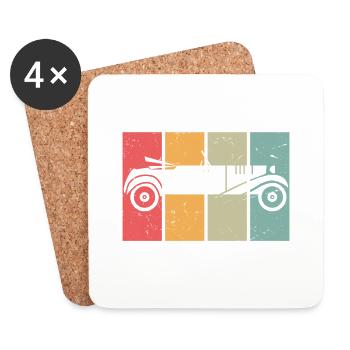 Classique depuis 1968, cadeau d’anniversaire de voiture ancienne 1968 - Dessous de verre (lot de 4) - blanc - Devant