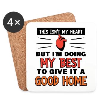 This isn't my Heart but I'm doing my best - Untersetzer (4er-Set) - Weiß - Vorne
