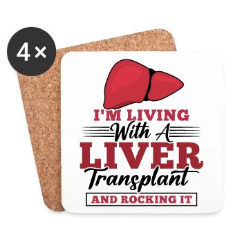 I'm Living With A Liver Transplant And Rocking It - Untersetzer (4er-Set) - Weiß - Vorne
