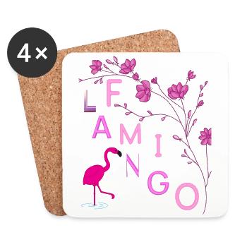 Climate Protection Flamingo Magenta - Coasters (set of 4) - white - Front