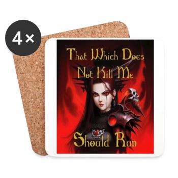 That which does not kill me, should run - Coasters (set of 4) - white - Front