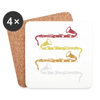 Bassklarinette Orchester Musik Geschenk Klarinette - Untersetzer (4er-Set) - Weiß - Vorne
