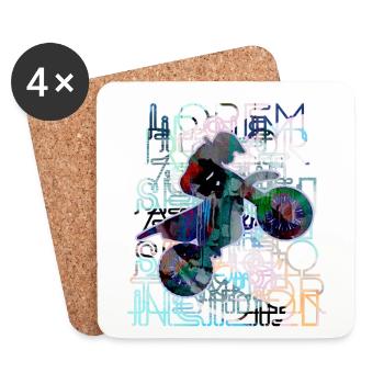 Motorcycle, Motorcycle, Biker, Graffiti, Typo - Coasters (set of 4) - white - Front