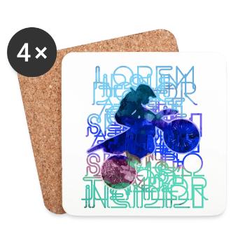 Motorcycle, Motorcycle, Biker, Graffiti, Painting - Coasters (set of 4) - white - Front