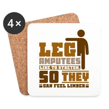 Leg Amputees like to stretch - Untersetzer (4er-Set) - Weiß - Vorne