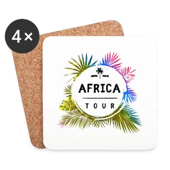 Afrika Tour Travel Bunt - Untersetzer (4er-Set) - Weiß - Vorne