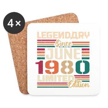 Legendary June 1980 Limited Edition June 1980 - Untersetzer (4er-Set) - Weiß - Vorne