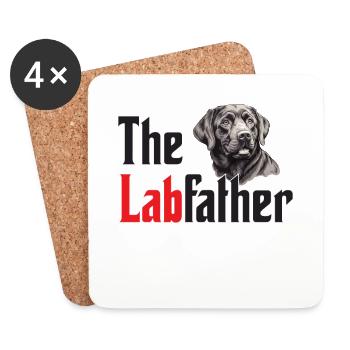 The Labfather, lustiges Labrador-Design - Untersetzer (4er-Set) - Weiß - Vorne