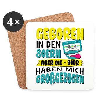 90er haben mich großgezogen - Untersetzer (4er-Set) - Weiß - Vorne