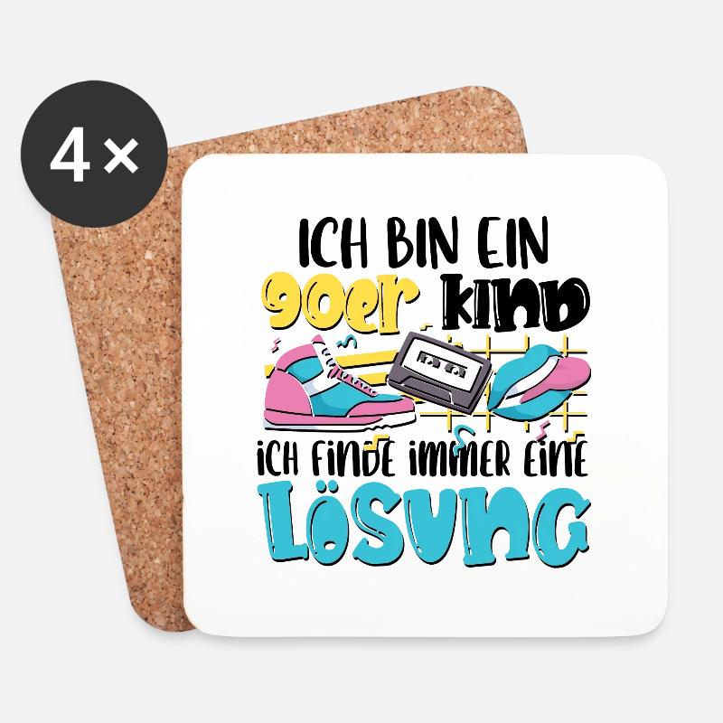 Ich bin ein 90er Kind - Untersetzer (4er-Set) - Weiß