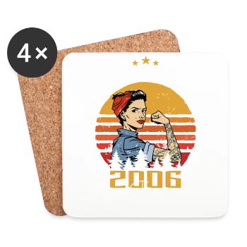Millésime 2006 - Né en Juin 2006 - Dessous de verre (lot de 4) - blanc - Devant