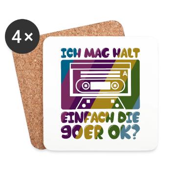 Ich mag halt einfach die 90er ok - Untersetzer (4er-Set) - Weiß - Vorne