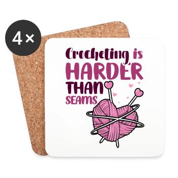 Crocheting is harder than it seams - Untersetzer (4er-Set) - Weiß - Vorne