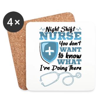 Night Shift Nurse - Untersetzer (4er-Set) - Weiß - Vorne