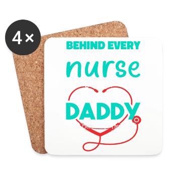 Behind Every Great Nurse - Daddy - Untersetzer (4er-Set) - Weiß - Vorne